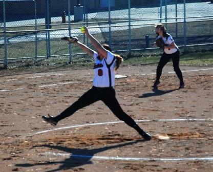 Gabby Heckman fires a pitch to the plate in a 1-0 victory - Photo by Josh Siebenaler
