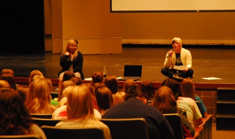 Project leaders Lauren Lecy and Anne Davisson kick off the "Girls' talk" program - Photo by Mary Franz