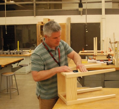 Teacher Ben Schopp works on a current project